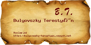 Bulyovszky Terestyén névjegykártya